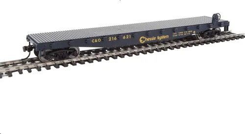 Vista 6 de Walthers Trainline Flatcar-Ready to Run-Atchison, Topeka & Santa Fe #88985 (rojo, blanco) 931-1605 HO Scale Model Railroad - Modelo de carga