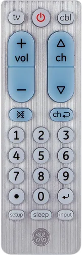 Vista 2 de GE Control remoto universal de botón grande, plateado y control remoto universal para Samsung, Vizio, LG, Sony, Sharp, Roku, Apple TV, TCL