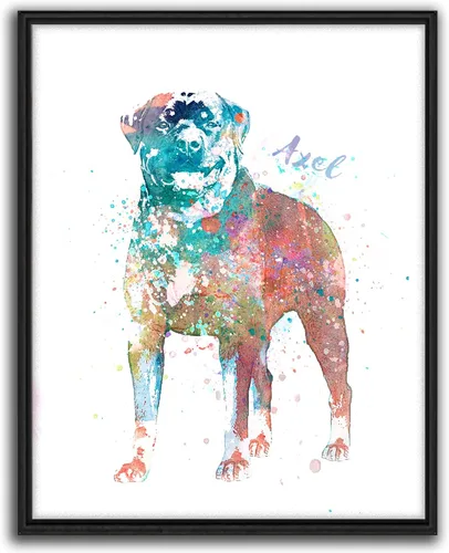 Vista 31 de Personal-Prints Regalo de arte personalizado para pared de perro, impresión artística moderna personalizada única de estilo acuarela La raza