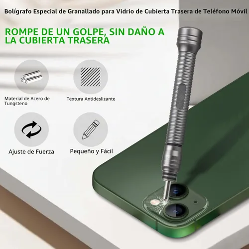 Vista 2 de Lápiz de voladura de teléfono para iPhone X 11 Pro, cubierta trasera de cristal, cubierta de batería de demolición, pluma de desmontaje de cámara