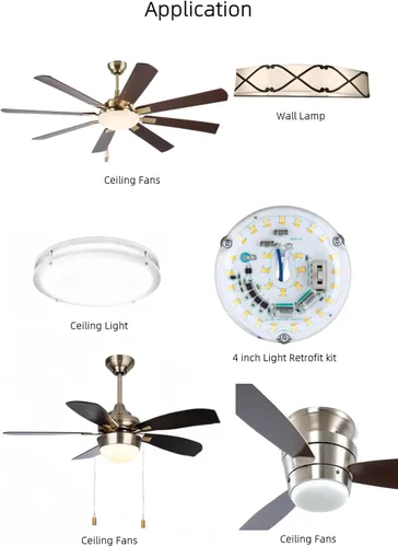 Vista 3 de Kit de Retrofit de Luz LED para Ventilador de Techo, 4 Pulgadas, Kit de Repuesto de Luz de Techo Motor PCB de Panel, 18W, 3CCT 3000K-4000K-5000K