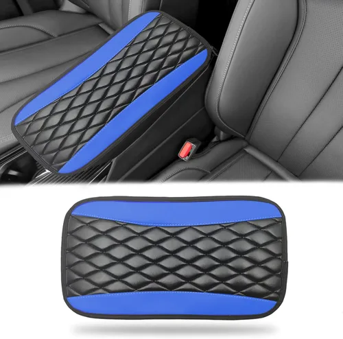Vista 17 de Funda universal de cuero impermeable para consola central de automóvil, protector de caja de asiento para reposabrazos, accesorios de decoración