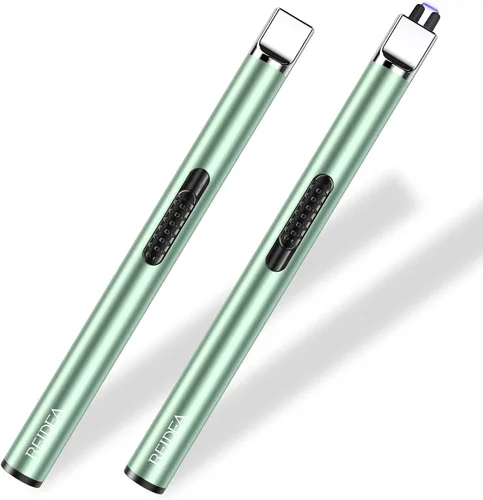 Vista 12 de REIDEA Encendedor electrónico de velas de arco, resistente al viento, sin llama, recargable por USB, con botón de seguridad para el hogar