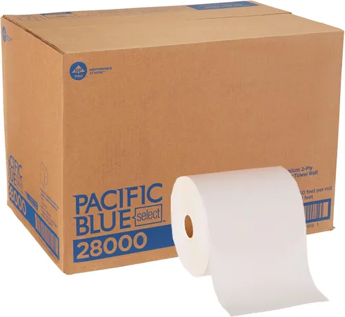 Vista 13 de Rollos de papel toalla Georgia-Pacific Blue Basic de PRO, color blanco, 28706, 350 pies por rollo, 12 rollos por caja