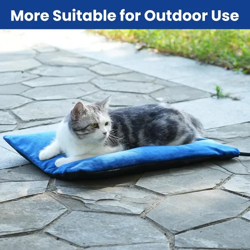 Vista 3 de MARUNDA Cama climatizada para gatos para exteriores, cama para mascotas 100% impermeable con termostato automático doble integrado, cama climatizada