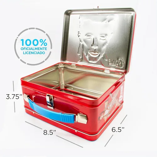 Vista 2 de AQUARIUS David Bowie Aladdin Sane - Caja de almacenamiento de lata resistente con mango de plástico y cubierta frontal en relieve, mercancía