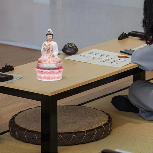 Vista 5 de Zerodeko Base Avalokitesvara Base de estatua Avalokitesvara Base de cerámica para regalo de oficina en casa