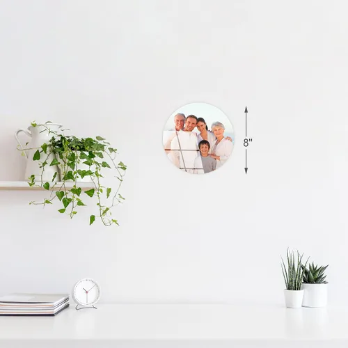Vista 5 de Smile Art Design Imagen personalizada de metal personalizada para decoración de pared, impresión de metal circular, coloca tu foto en panel