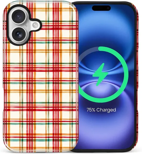 Vista 101 de Funda Compatible con iPhone 13/14 [Compatible con MagSafe] Protección de Doble Capa de Cáscara Dura Híbrida, Funda Magnética Protectora a Prueba