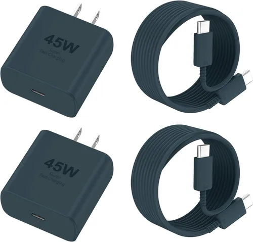 Vista 16 de Cargador para teléfono 17 16 Pro Max de carga rápida, 45 W USB C Phone 17 16 Bloque de carga súper rápido con cable de carga tipo C de 6.6 pies