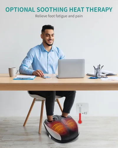 Vista 4 de Nekteck - Máquina masajeadora de pies con calor, masaje de pies Shiatsu para fascitis plantar y neuropatía, herramientas de masaje elegibles
