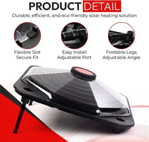 Vista 4 de Cúpula solar para calentador de piscina – SunCOIL negro para piscinas sobre el suelo e Intex – Kit de conexión gratuita y válvula desviadora