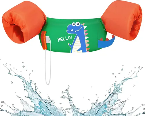 Vista 24 de HeySplash Swim Vest for Kids, Puddle Float Jumper with Safety Buckle Un tiburón azul