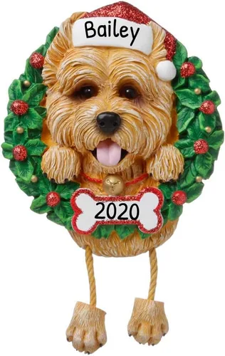 Vista 25 de Adornos de Navidad personalizados para perros 2024 – Corona de perro Beagle Adornos de Navidad para amantes de los perros, adorno de primera Navidad