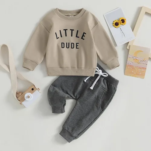 Vista 2 de Conjunto de ropa de 2 piezas para bebés y niños pequeños para otoño e invierno