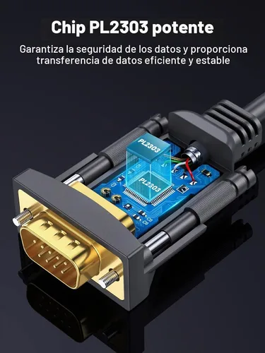 Vista 5 de UGREEN - Adaptador USB a serie DB9 macho de 9 pines de 3 pies, RS232 a cable USB con chipset PL2303, chaqueta de PVC, para Windows 11 10 8.1 8 7