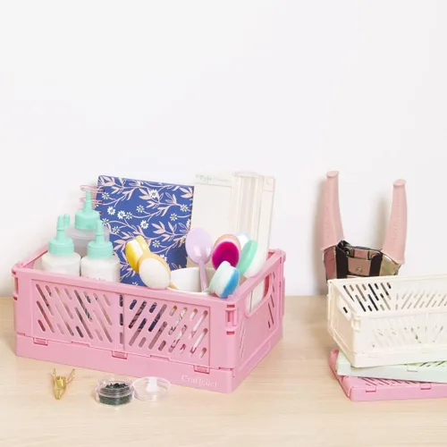 Vista 4 de Craftelier - Caja para organización y almacenamiento de álbumes de recortes y otros materiales de artesanía Diseño plegable y apilable