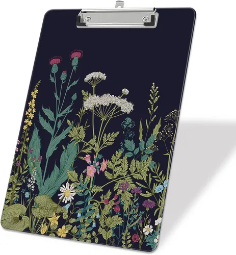Vista 30 de Portapapeles de plástico A4, lindo portapapeles con clip tamaño carta estándar 9 x 12.5 pulgadas, decorativo para oficina para estudiantes, mujeres