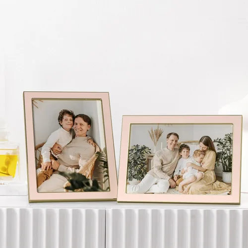 Vista 7 de eletecpro 4x6 Enamel Picture Frame with Real Glass Cover, Pink, 1-Pack Rosa con oro