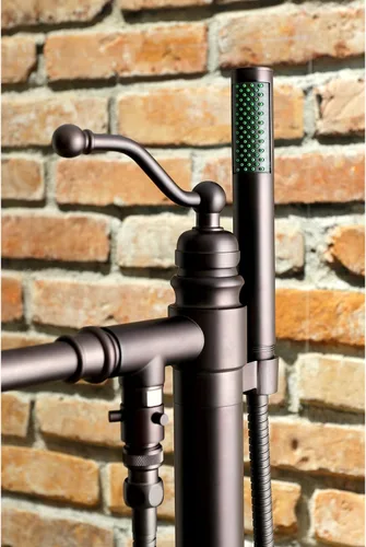 Vista 5 de Kingston Brass KS7035ABL - Grifo de bañera independiente con ducha de mano, bronce aceitado
