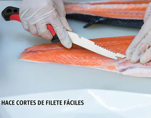 Vista 7 de Sidomma Juego de 2 cuchillos de filete de pesca de acero inoxidable de 6.5 pulgadas para filetear, equipo de pesca, juego de herramientas de pesca