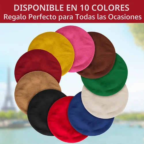 Vista 3 de Kangaroo Sombrero de lana de boina francesa para hombres y mujeres para Beige