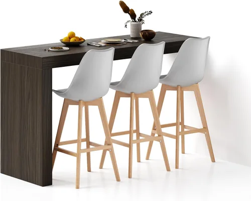 Vista 28 de Mobili Fiver Evolution - Mesa alta de bar de cocina fabricada en Italia Ahorra Espacio, Mesa de altura de mostrador montada en la pared para 1