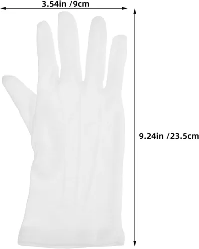 Vista 2 de 3 Pairs White Billiards Referee Gloves Comfortable Pool Snooker Competition Gloves Cotton-Polyester Blend Protective Mittens for Men and Women