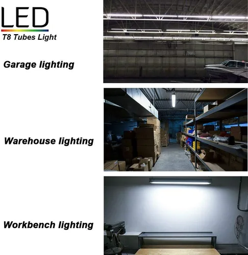 Vista 6 de Tubo de luz LED de 4 pies, 60 W, 6500 lm, 6000 K, blanco frío, alimentación de doble extremo, sin balasto T8, tubos LED planos de iluminación de 3