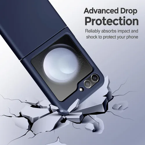 Vista 6 de Funda suave de silicona líquida para Samsung Galaxy Z Flip 5, parachoques de goma de gel, ajuste delgado, a prueba de golpes, funda protectora
