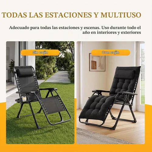 Vista 5 de NEWBULIG Silla de gravedad cero, reclinable plegable para patio con Oscuro