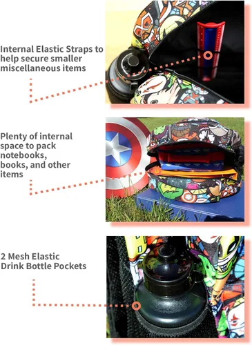 Vista 3 de Marvel Kawaii Avengers - Mochila escolar 160in Negromulti MKCFS5YT