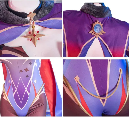 Vista 5 de Genshin Impact Mona - Disfraz de cosplay para mujer, astrólogo, juego completo para Halloween Carnaval