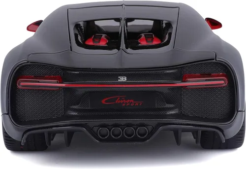 Vista 6 de Maisto Bugatti Chiron Sport 1/18 Modelo de coche fundido a presión, color negro/rojo (18-11044-00000022)