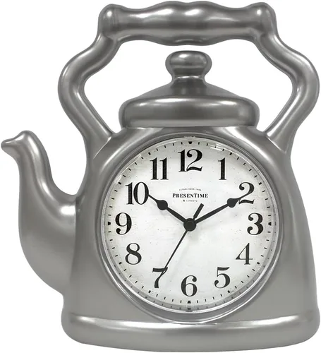 Vista 8 de Presentime & Co. Reloj de té de 11" de Presentime, silencioso sin tictac, estilo moderno de granja, reloj de pared y repisa 2 en 1, para escritorio