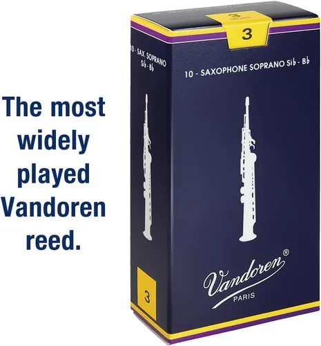 Vista 2 de Vandoren SR203 - Cañas tradicionales para saxofón soprano Fuerza 3; Caja de 10
