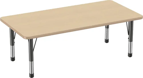 Vista 85 de FDP - Mesa rectangular para actividades escolares y aulas (24 x 36 pulgadas), patas gruesas para niños pequeños, altura ajustable de 15 a 24