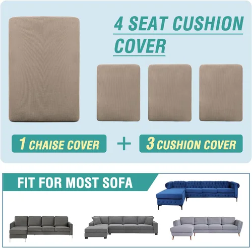 Vista 105 de OKYUK Fundas para sofá modular, 3 piezas, fundas de cojín de terciopelo para sofá, en forma de L, funda de cojín separado para sofá, protector