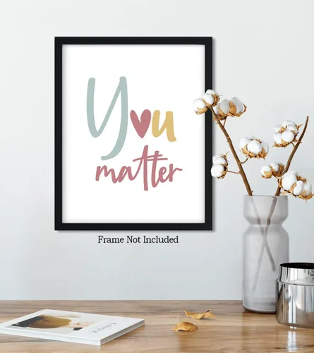 Vista 5 de Govivo Psicólogo escolar, decoración de oficina de asesoramiento, decoración de pared con texto en inglés "You Matter Mental" (You Matter Mental)