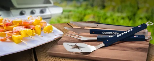 Vista 3 de YouTheFan Dallas Cowboys - Juego de barbacoa de 3 piezas + 5 cuchillos de cocina