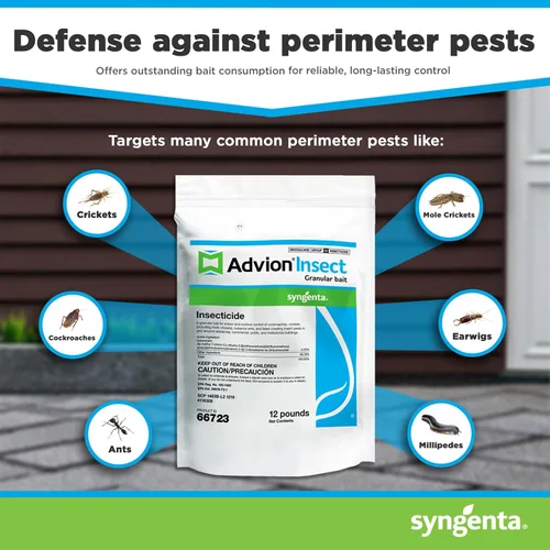 Vista 2 de Advion - Cebo granular para insectos, botella agitadora de 12 libras, cebo granular eficaz para insectos, formulado con 0.22% de Indoxacarb, uso al