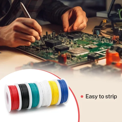 Vista 4 de FIRMERST Kit de cables de conexión de cobre estañado de núcleo sólido de calibre 22, 30 pies, 6