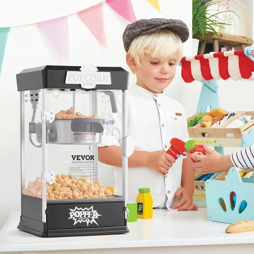 Vista 8 de VEVOR Máquina para hacer palomitas de maíz, máquina procesadora de palomitas de 480 W, hervidor de 4 onzas que hace 1.5 galones por lote, máquina