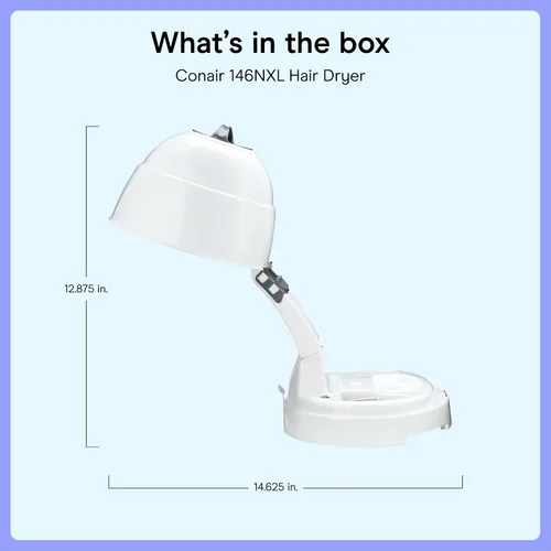 Vista 8 de Secador de pelo Conair Pro Styler de casco, de color blanco Secado manos libres para cabello fino, medio, grueso, rizado y texturizado, blanco