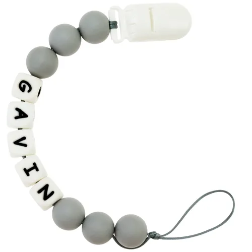 Vista 5 de Clip personalizable para cochecito con nombre, clip personalizado para cochecito con nombre (azul bebé)