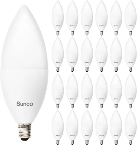 Vista 9 de Sunco - Bombillas LED B11 con sensor de luz del atardecer al amanecer, sensor de fotocélula 5W = 40W, 2700K blanco suave, 450 LM, base E12