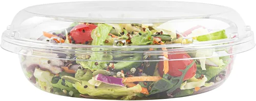 Vista 12 de Restaurantware Thermo Tek - Platos para servir de 7.5 x 2.4 pulgadas con tapas, 100 bandejas desechables para verduras, redondas para fiestas