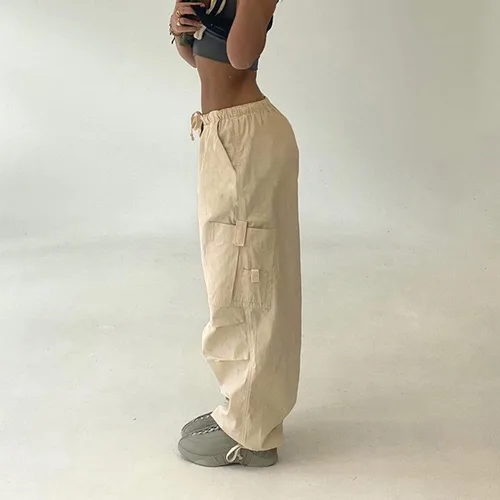 Vista 8 de FlekmanArt Womens Y2K Baggy Cargo Pants High Waisted Wide Leg Loose Casual Pants Trousers Streetwear