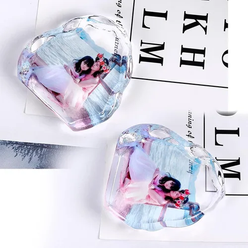Vista 3 de Cristal de fotos 3D grabado con láser, marco de fotos de cristal personalizado, marco de fotos personalizado, regalo de boda, álbum de fotos