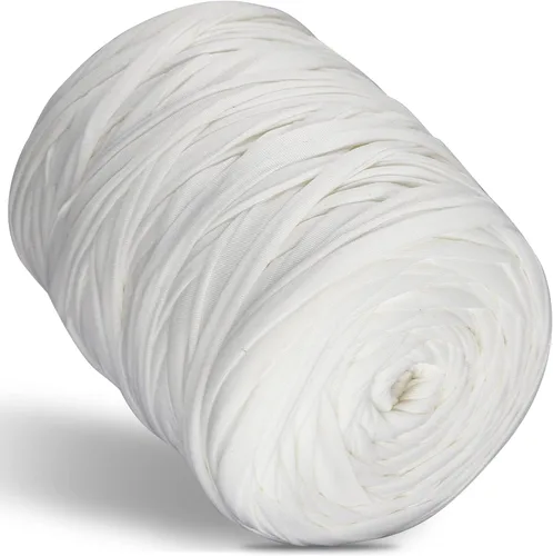 Vista 30 de 400g de hilo de tela elástica para tejer con ganchillo para DIY, 119 metros de hilo de espagueti grueso para tejer para proyectos de bolso, cesta